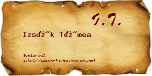 Izsák Tímea névjegykártya